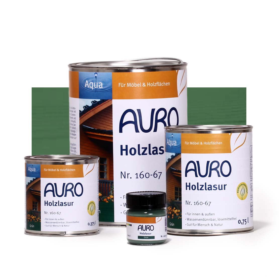 Holzlasur, Aqua, Nr. 160-67 Grün 0,75 l
