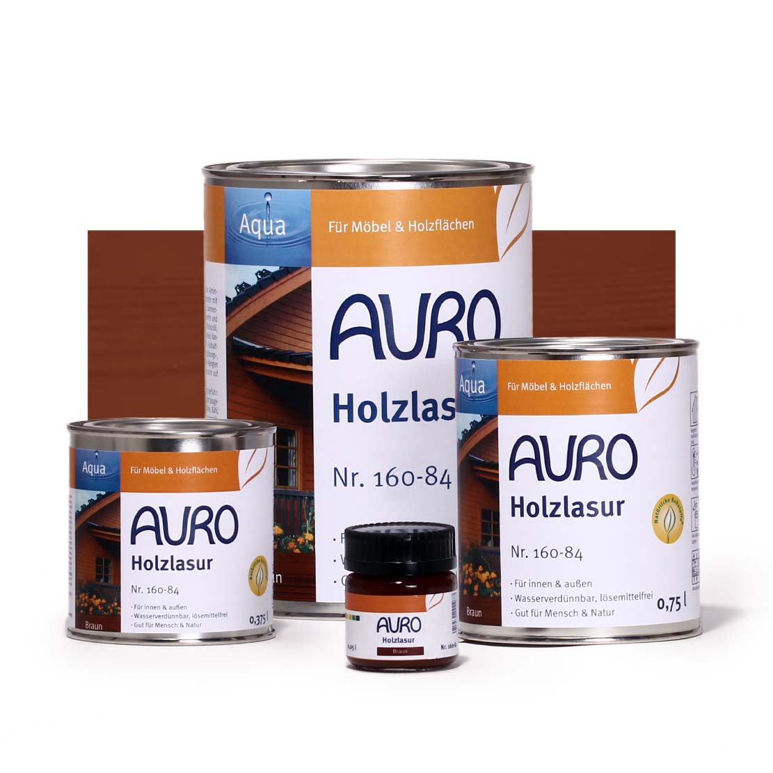 Holzlasur, Aqua, Nr. 160-84 Braun 0,375 l