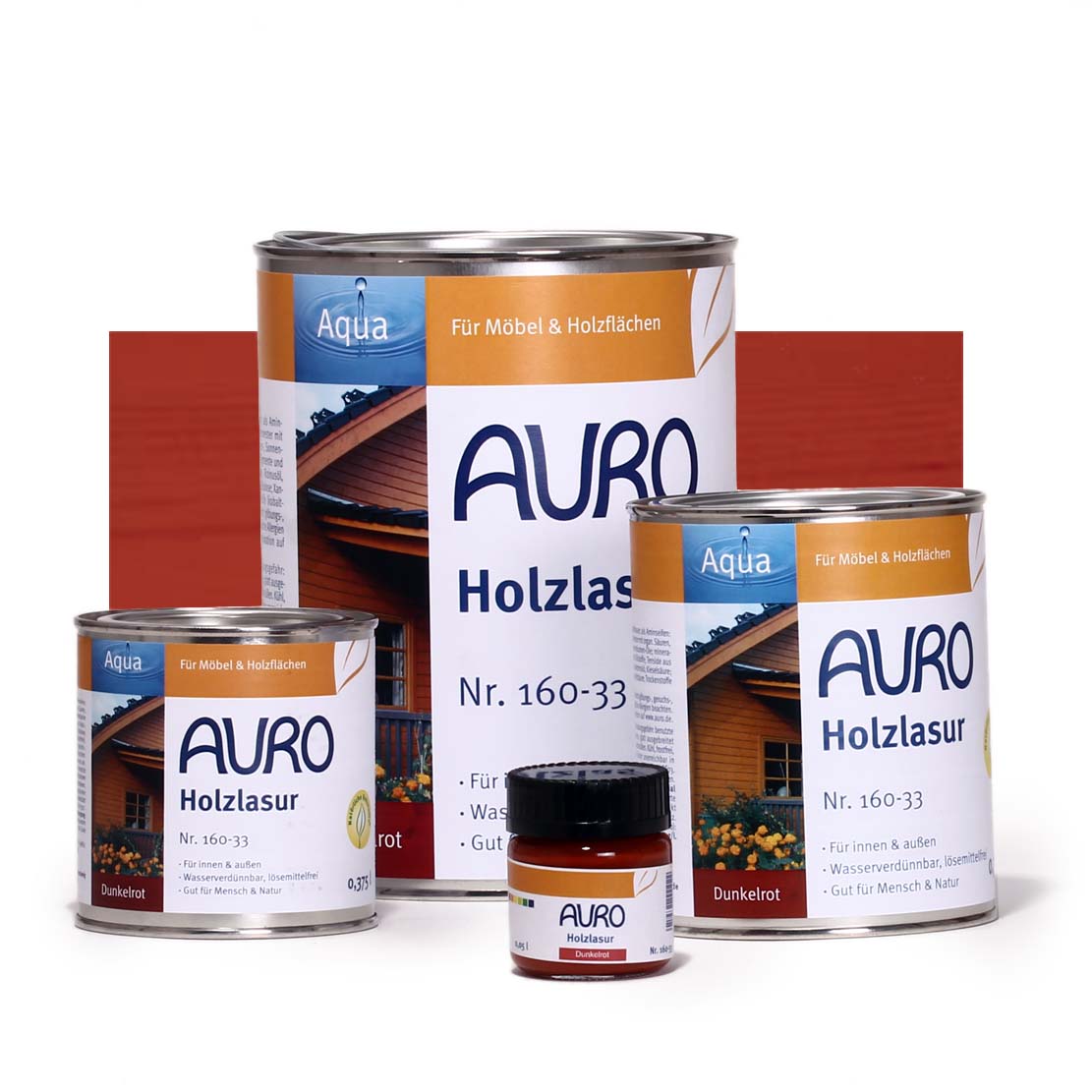 Holzlasur, Aqua, Nr. 160-33 Dunkelrot 0,05l