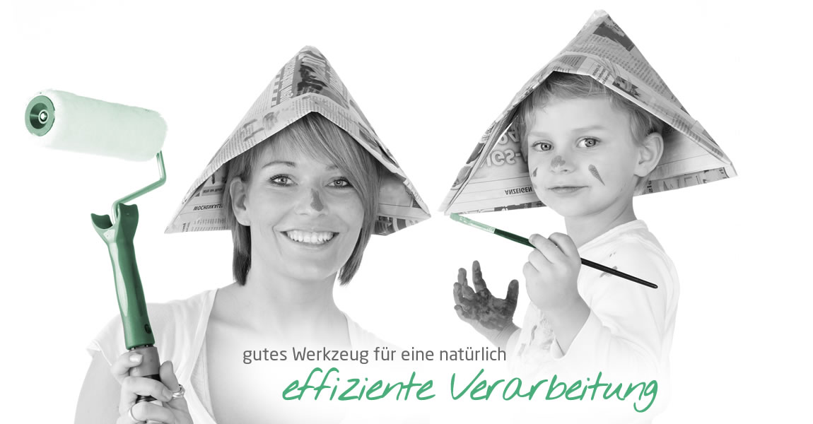 Fachgerechte Verarbeitung von AURO Naturfarben und Werkzeugen.