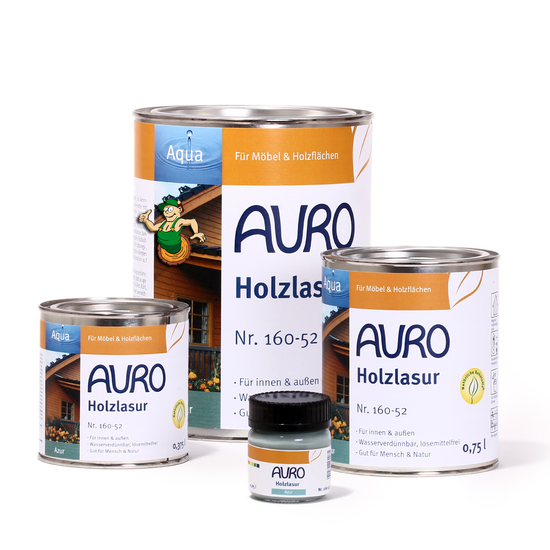 Holzlasur, Aqua, Nr. 160-52 Azur 0,05l