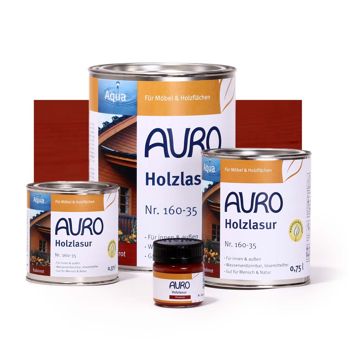 Holzlasur, Aqua, Nr. 160-35 Rubinrot 2,5 l