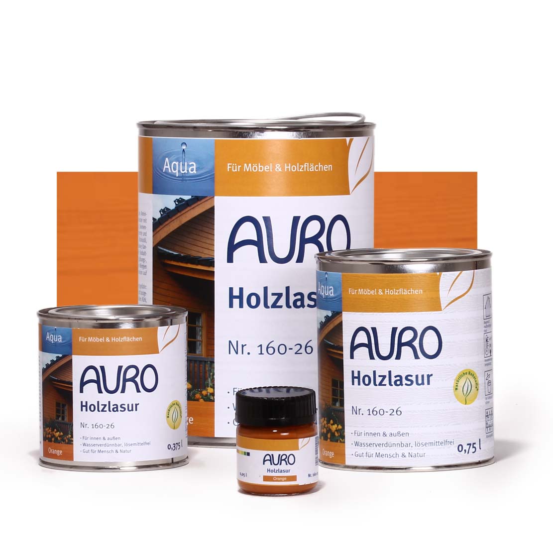 Holzlasur, Aqua, Nr. 160-26 Orange 10 l