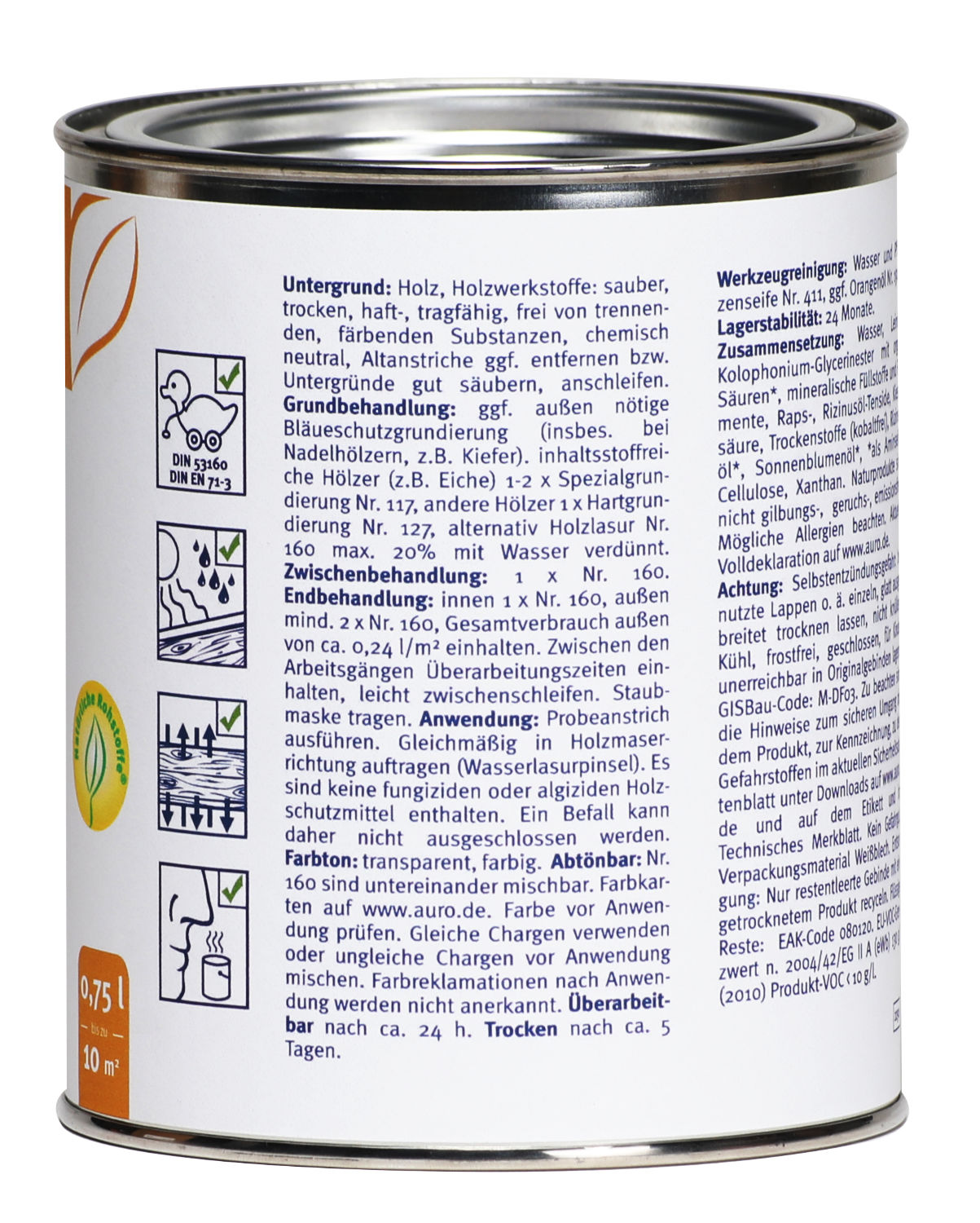 Holzlasur, Aqua, Nr. 160-74 Grau 0,05l